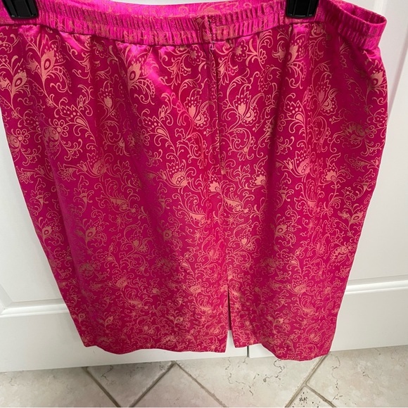 Donna Morgan Vintage Silk Blend Floral Print Fully Lined Jacket Skirt Set Suit - Picture 11 of 16